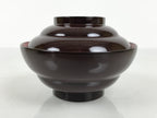 Japanese Lacquered Wooden Lidded Bowl Soup Owan Vtg Simple Brown Red LB206-KT - Bowl-chidorivintage.com