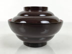 Japanese Lacquered Wooden Lidded Bowl Soup Owan Vtg Simple Brown Red LB206-KT - Bowl-chidorivintage.com