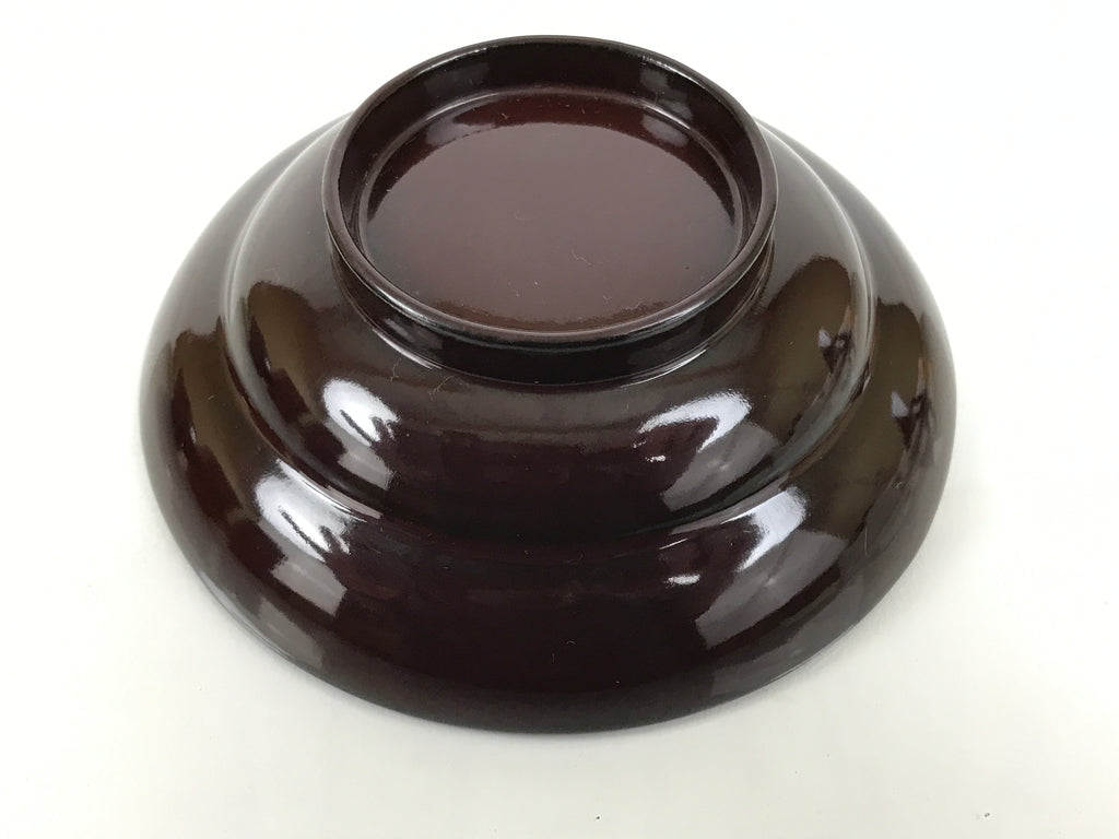 Japanese Lacquered Wooden Lidded Bowl Soup Owan Vtg Simple Brown Red LB206-KT - Bowl-chidorivintage.com