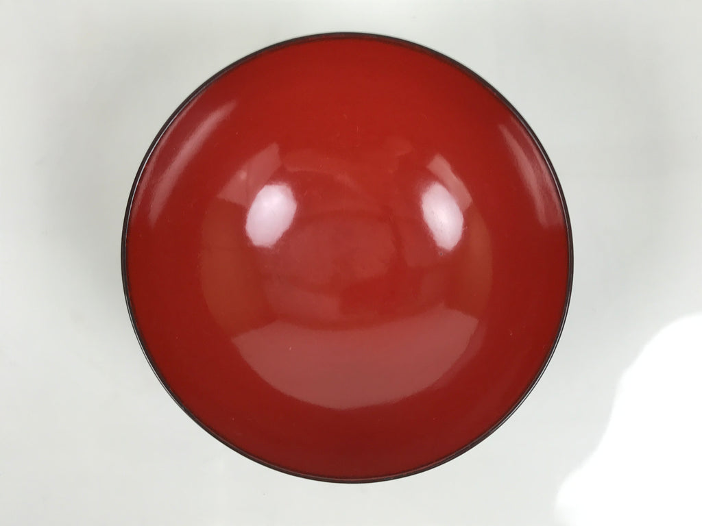 Japanese Lacquered Wooden Lidded Bowl Soup Owan Vtg Simple Brown Red LB206-KT - Bowl-chidorivintage.com