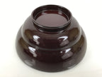 Japanese Lacquered Wooden Lidded Bowl Soup Owan Vtg Simple Brown Red LB206-KT - Bowl-chidorivintage.com