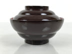 Japanese Lacquered Wooden Lidded Bowl Soup Owan Vtg Simple Brown Red LB207-KT - Bowl-chidorivintage.com