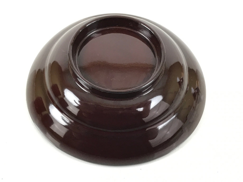 Japanese Lacquered Wooden Lidded Bowl Soup Owan Vtg Simple Brown Red LB207-KT - Bowl-chidorivintage.com