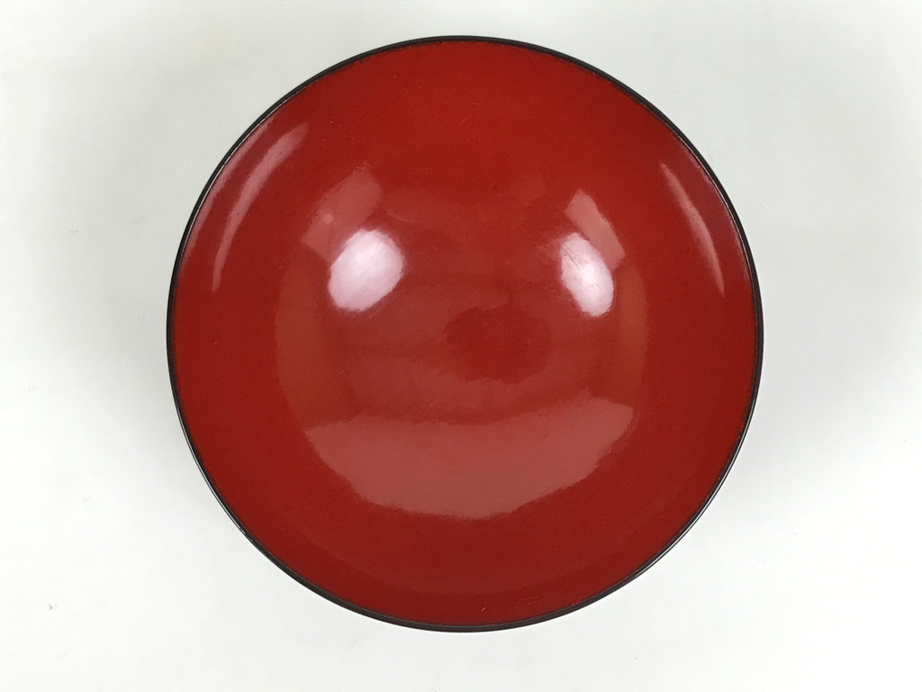 Japanese Lacquered Wooden Lidded Bowl Soup Owan Vtg Simple Brown Red LB207-KT - Bowl-chidorivintage.com
