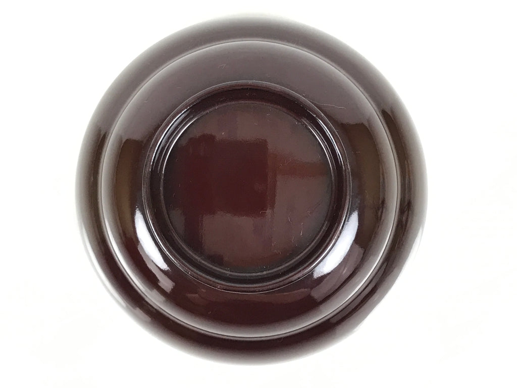 Japanese Lacquered Wooden Lidded Bowl Soup Owan Vtg Simple Brown Red LB207-KT - Bowl-chidorivintage.com