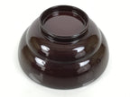Japanese Lacquered Wooden Lidded Bowl Soup Owan Vtg Simple Brown Red LB207-KT - Bowl-chidorivintage.com