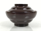 Japanese Lacquered Wooden Lidded Bowl Soup Owan Vtg Simple Brown Red LB208-KT - Bowl-chidorivintage.com