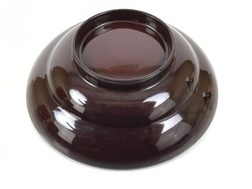 Japanese Lacquered Wooden Lidded Bowl Soup Owan Vtg Simple Brown Red LB208-KT - Bowl-chidorivintage.com
