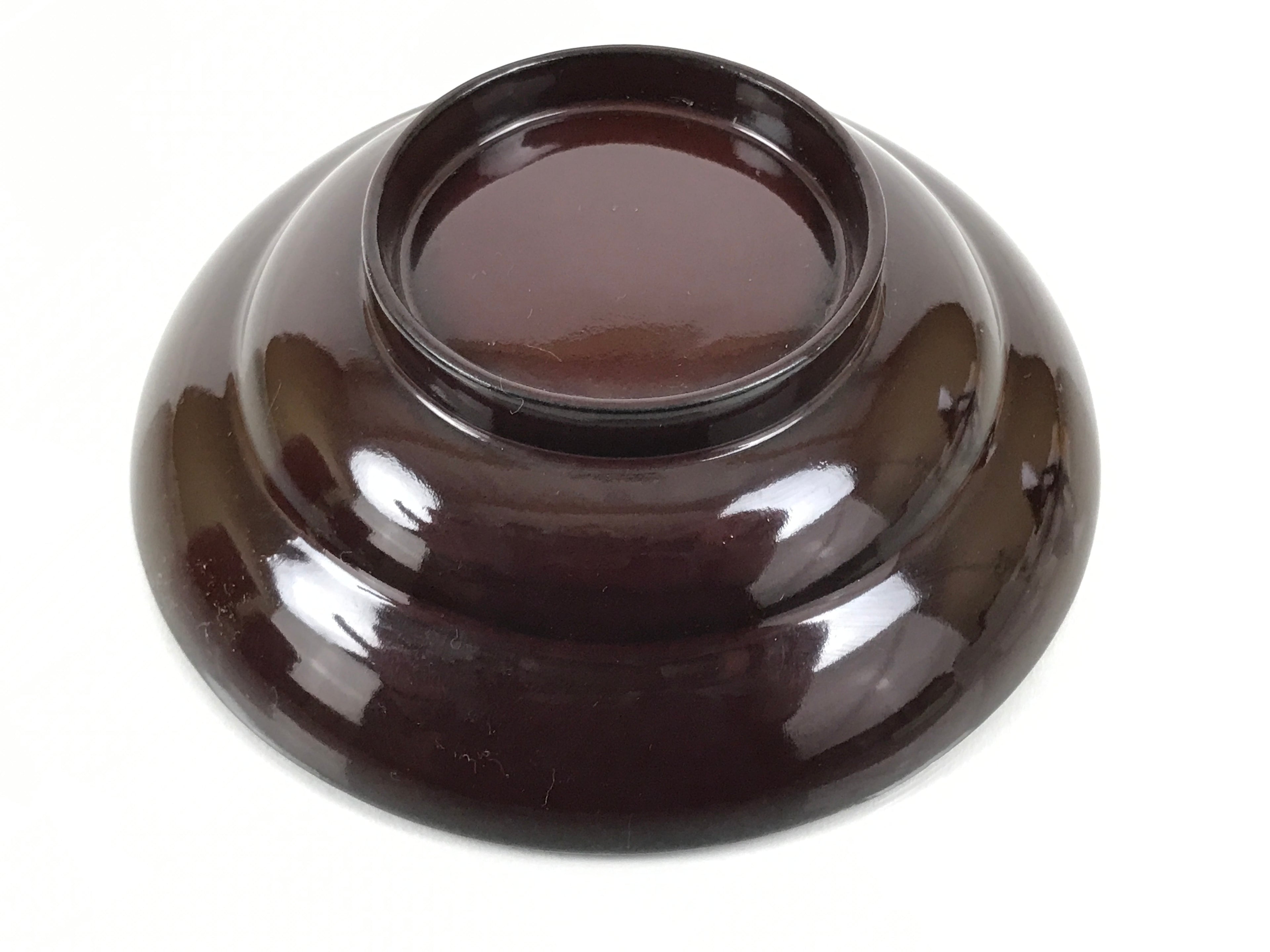 Japanese Lacquered Wooden Lidded Bowl Soup Owan Vtg Simple Brown Red LB208-KT - Bowl-chidorivintage.com