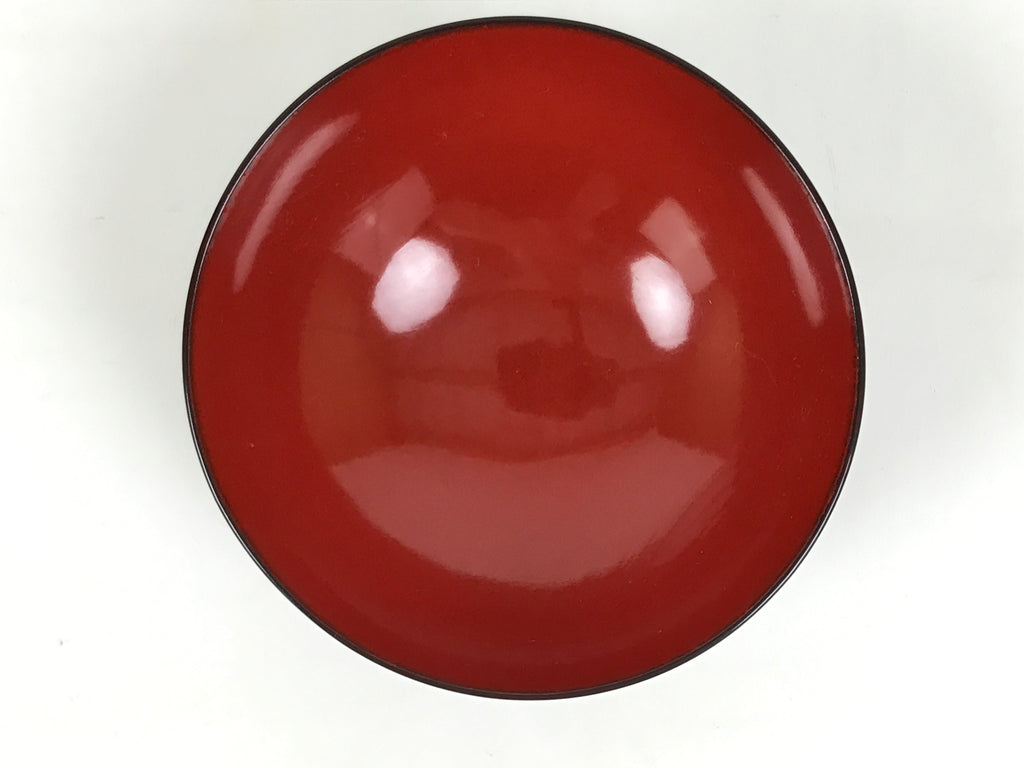 Japanese Lacquered Wooden Lidded Bowl Soup Owan Vtg Simple Brown Red LB208-KT - Bowl-chidorivintage.com