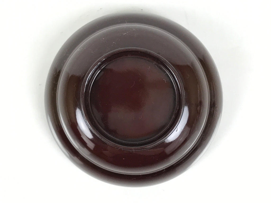 Japanese Lacquered Wooden Lidded Bowl Soup Owan Vtg Simple Brown Red LB208-KT - Bowl-chidorivintage.com
