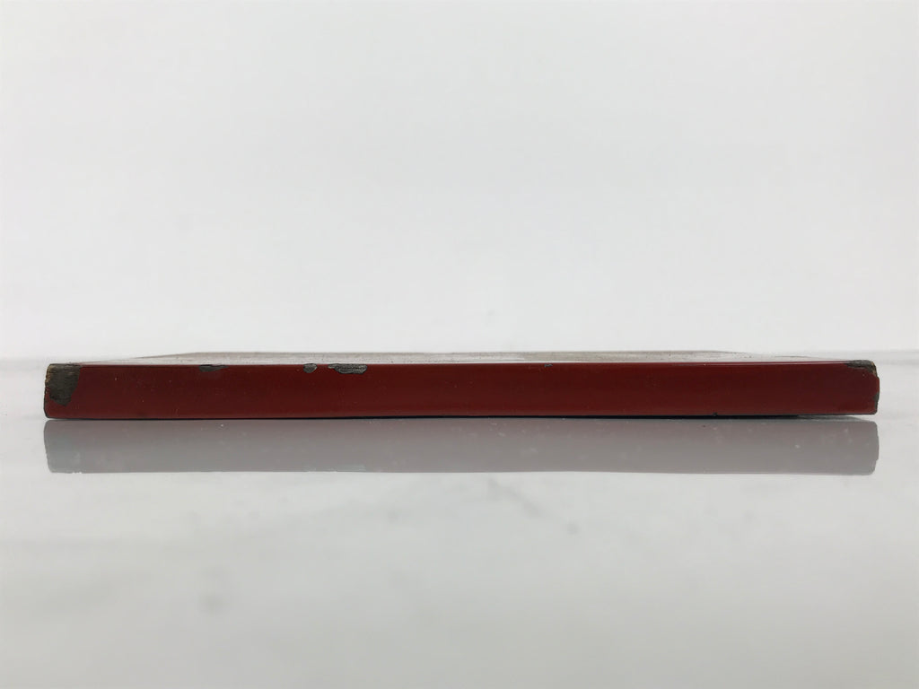 Antique Japanese Lacquered Wooden Tray Obon Lantern Woman Makie Gold Red L624-KT - Tray-chidorivintage.com