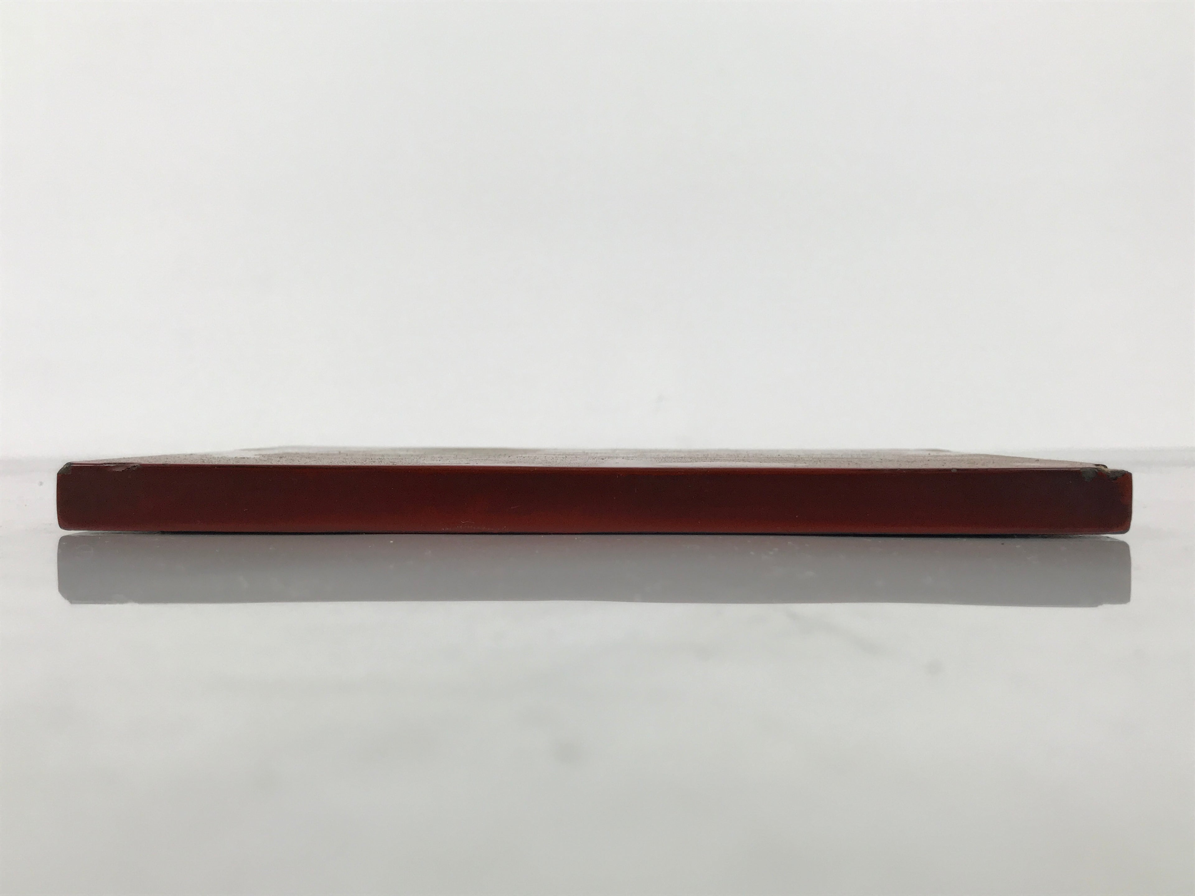 Antique Japanese Lacquered Wooden Tray Obon Lantern Woman Makie Gold Red L624-KT - Tray-chidorivintage.com