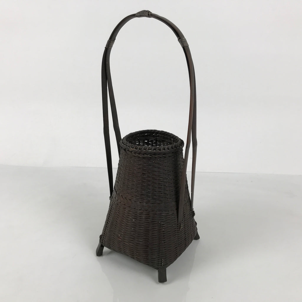 Japanese Handwoven Bamboo Basket Vtg Kago Ikebana Flower Arrangement Vase B268-KT - Basket-chidorivintage.com