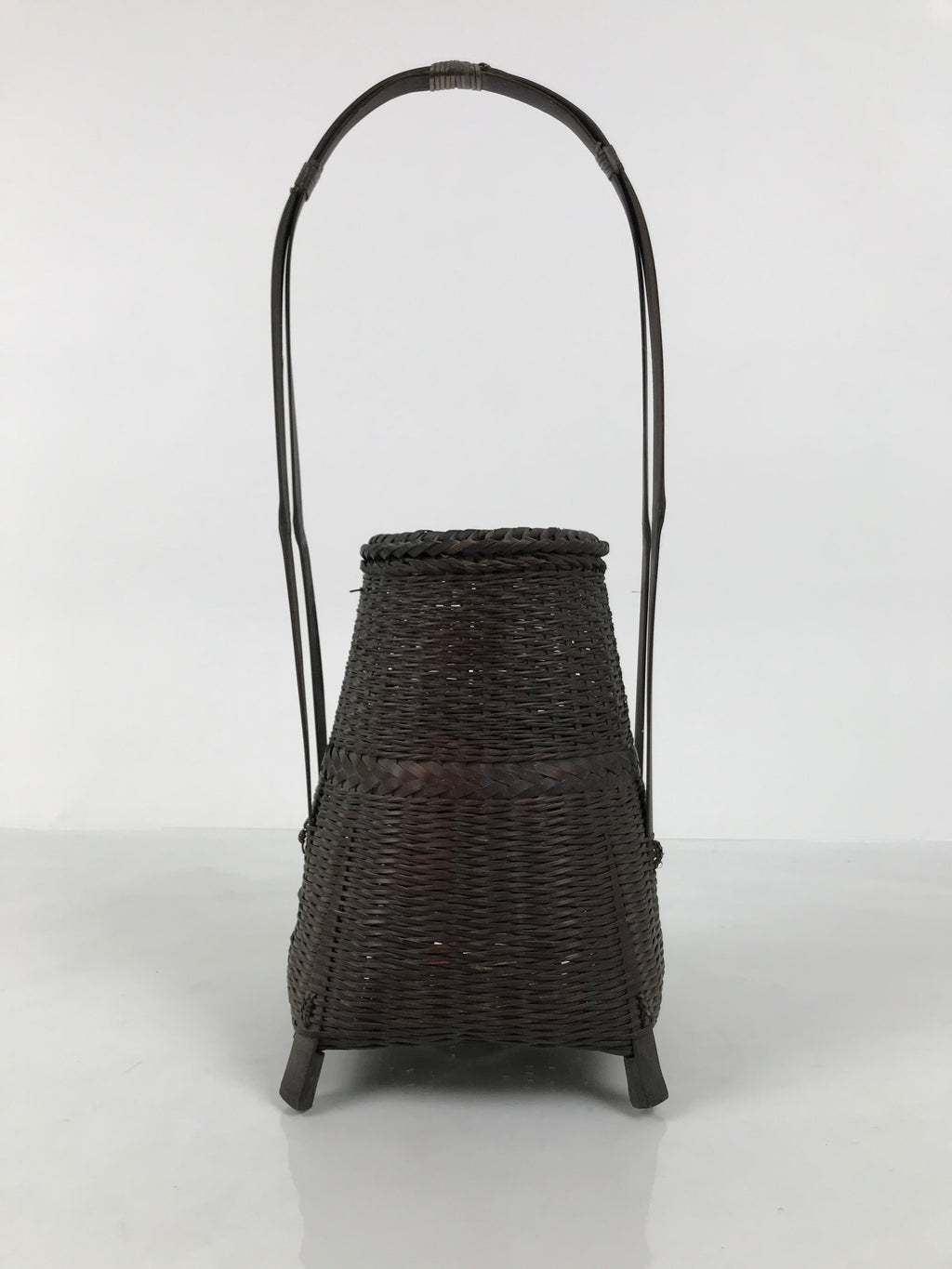 Japanese Handwoven Bamboo Basket Vtg Kago Ikebana Flower Arrangement Vase B268-KT - Basket-chidorivintage.com