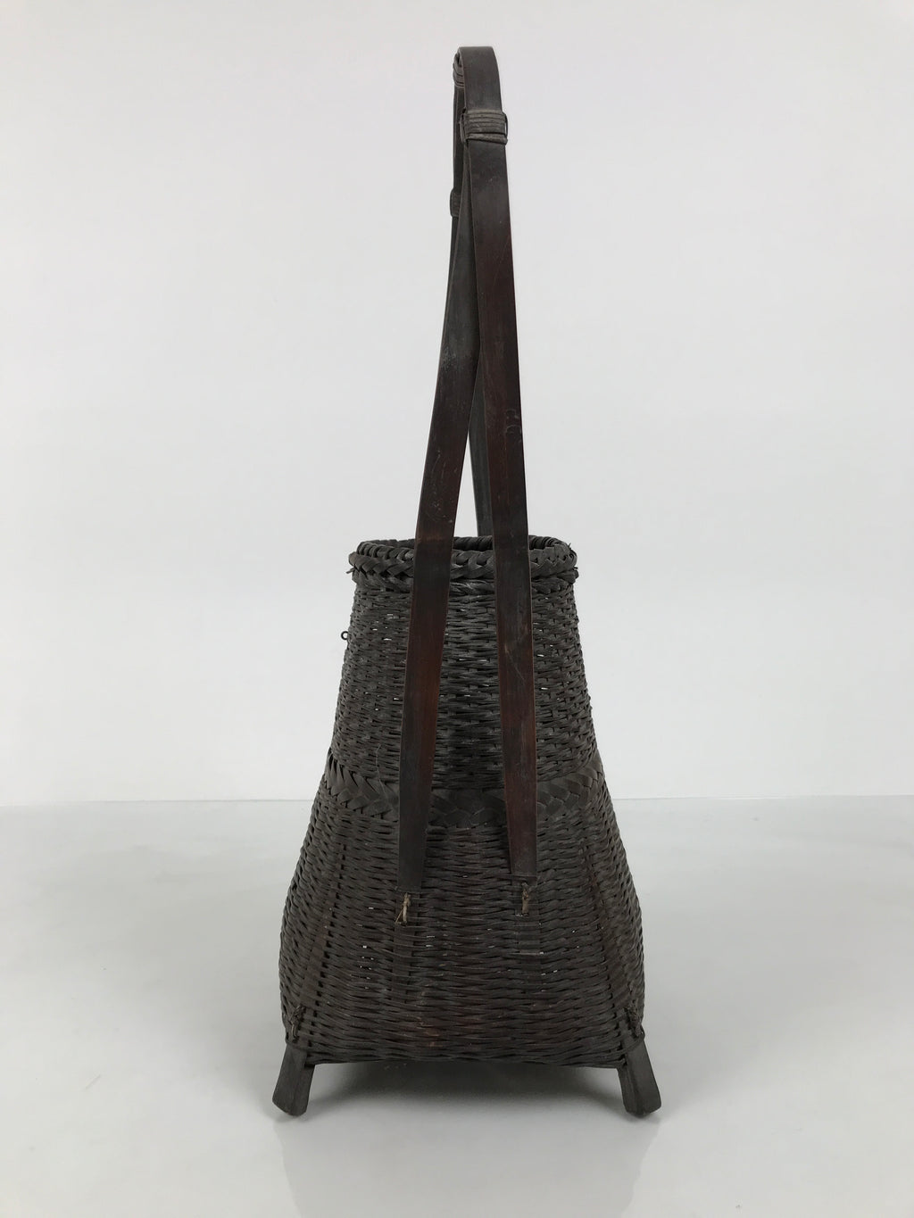 Japanese Handwoven Bamboo Basket Vtg Kago Ikebana Flower Arrangement Vase B268-KT - Basket-chidorivintage.com