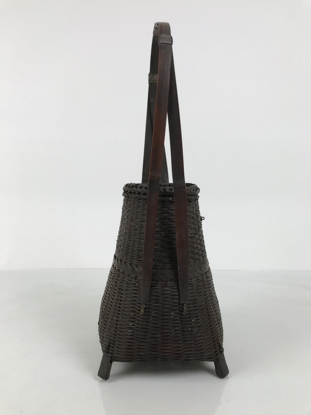 Japanese Handwoven Bamboo Basket Vtg Kago Ikebana Flower Arrangement Vase B268-KT - Basket-chidorivintage.com