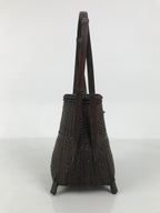 Japanese Handwoven Bamboo Basket Vtg Kago Ikebana Flower Arrangement Vase B268-KT - Basket-chidorivintage.com