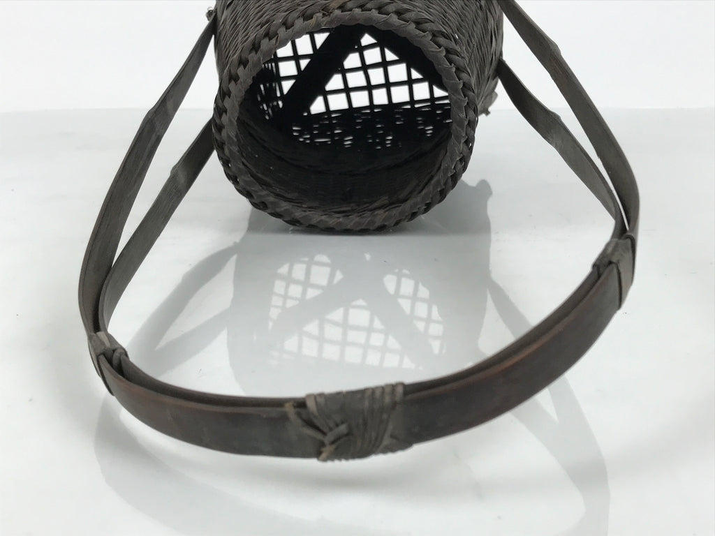 Japanese Handwoven Bamboo Basket Vtg Kago Ikebana Flower Arrangement Vase B268-KT - Basket-chidorivintage.com