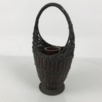 Japanese Handwoven Bamboo Basket Vtg Kago Ikebana Flower Arrangement Vase B269-KT - Basket-chidorivintage.com