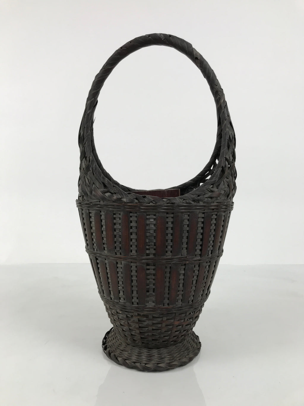 Japanese Handwoven Bamboo Basket Vtg Kago Ikebana Flower Arrangement Vase B269-KT - Basket-chidorivintage.com