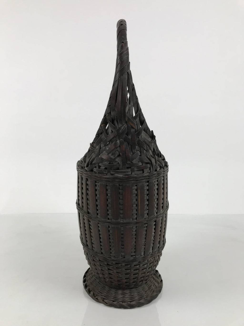 Japanese Handwoven Bamboo Basket Vtg Kago Ikebana Flower Arrangement Vase B269-KT - Basket-chidorivintage.com