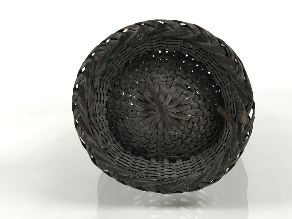 Japanese Handwoven Bamboo Basket Vtg Kago Ikebana Flower Arrangement Vase B269-KT - Basket-chidorivintage.com