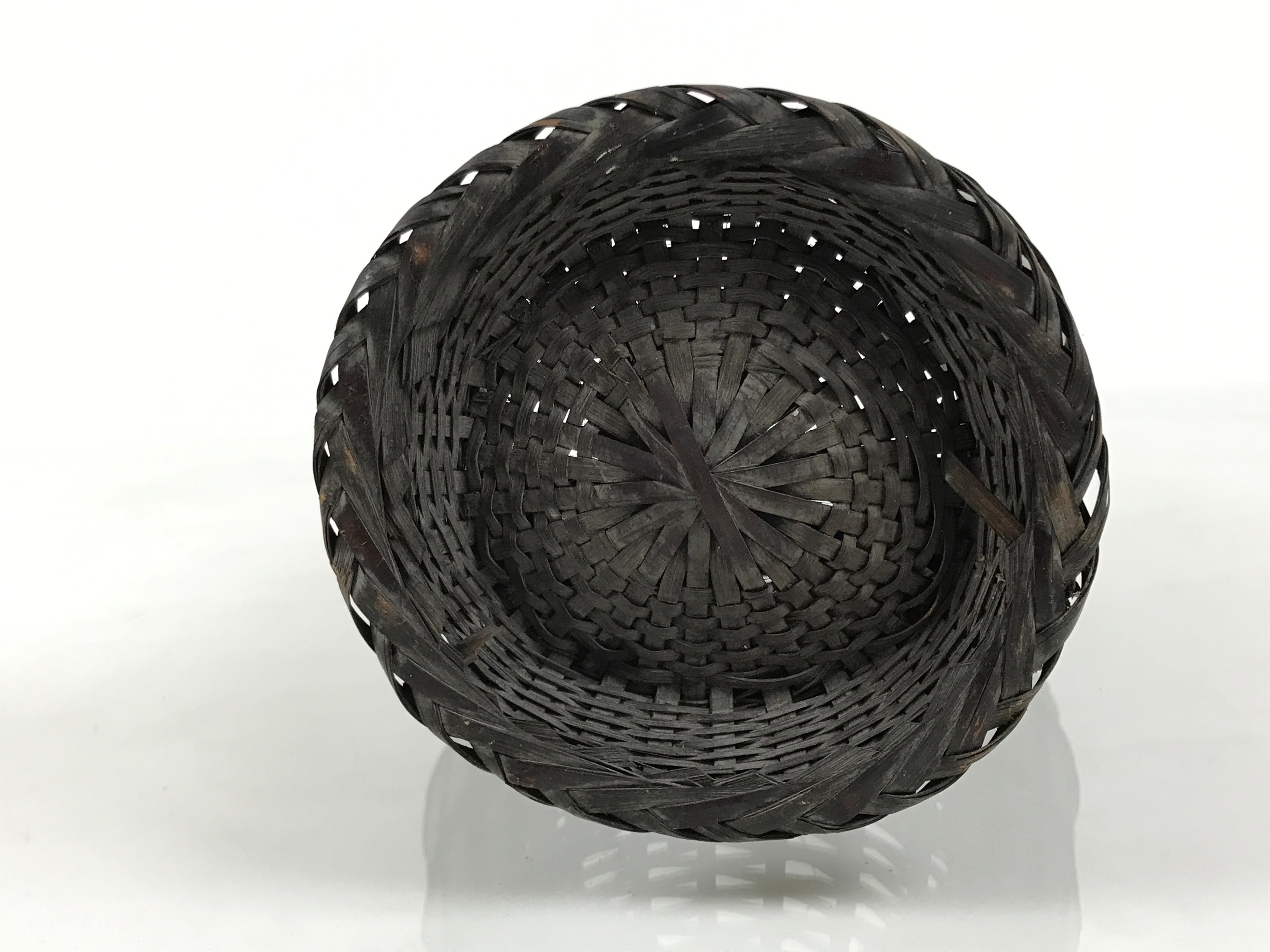 Japanese Handwoven Bamboo Basket Vtg Kago Ikebana Flower Arrangement Vase B269-KT - Basket-chidorivintage.com