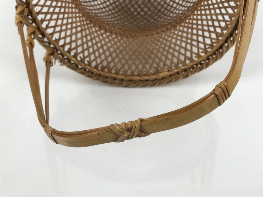 Japanese Handwoven Bamboo Basket Vtg Kago Ikebana Flower Arrangement Vase B270-KT - Basket-chidorivintage.com