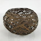 Japanese Handwoven Bamboo Basket Vtg Kago Ikebana Flower Arrangement Vase B271-KT - Basket-chidorivintage.com