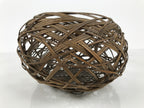 Japanese Handwoven Bamboo Basket Vtg Kago Ikebana Flower Arrangement Vase B271-KT - Basket-chidorivintage.com