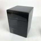 Japanese Lacquerware Lidded Bento Box 4 Tiers Wood Storage Box Black Red PX815-KT - Bento-chidorivintage.com