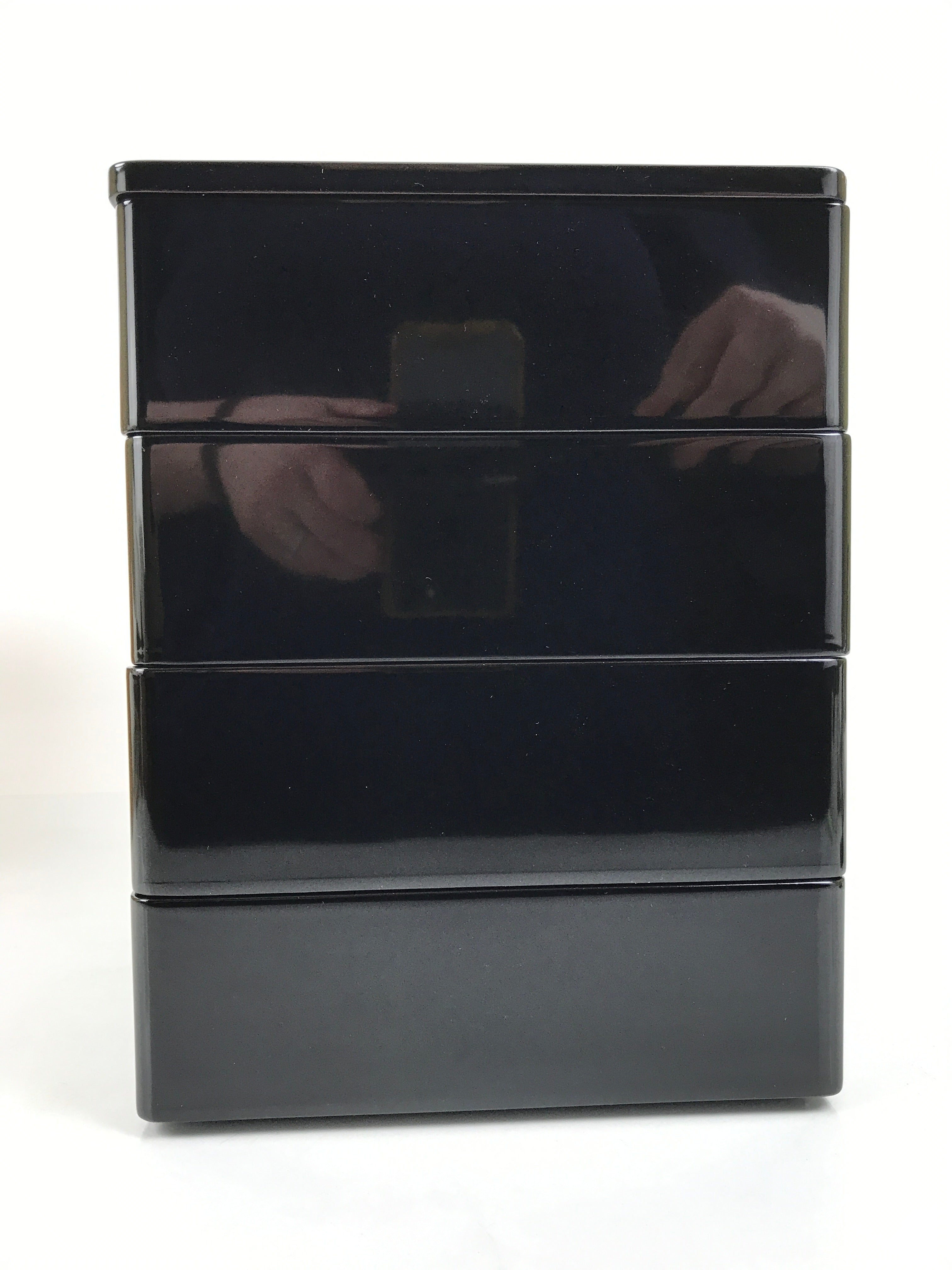 Japanese Lacquerware Lidded Bento Box 4 Tiers Wood Storage Box Black Red PX815-KT - Bento-chidorivintage.com