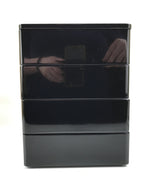 Japanese Lacquerware Lidded Bento Box 4 Tiers Wood Storage Box Black Red PX815-KT - Bento-chidorivintage.com