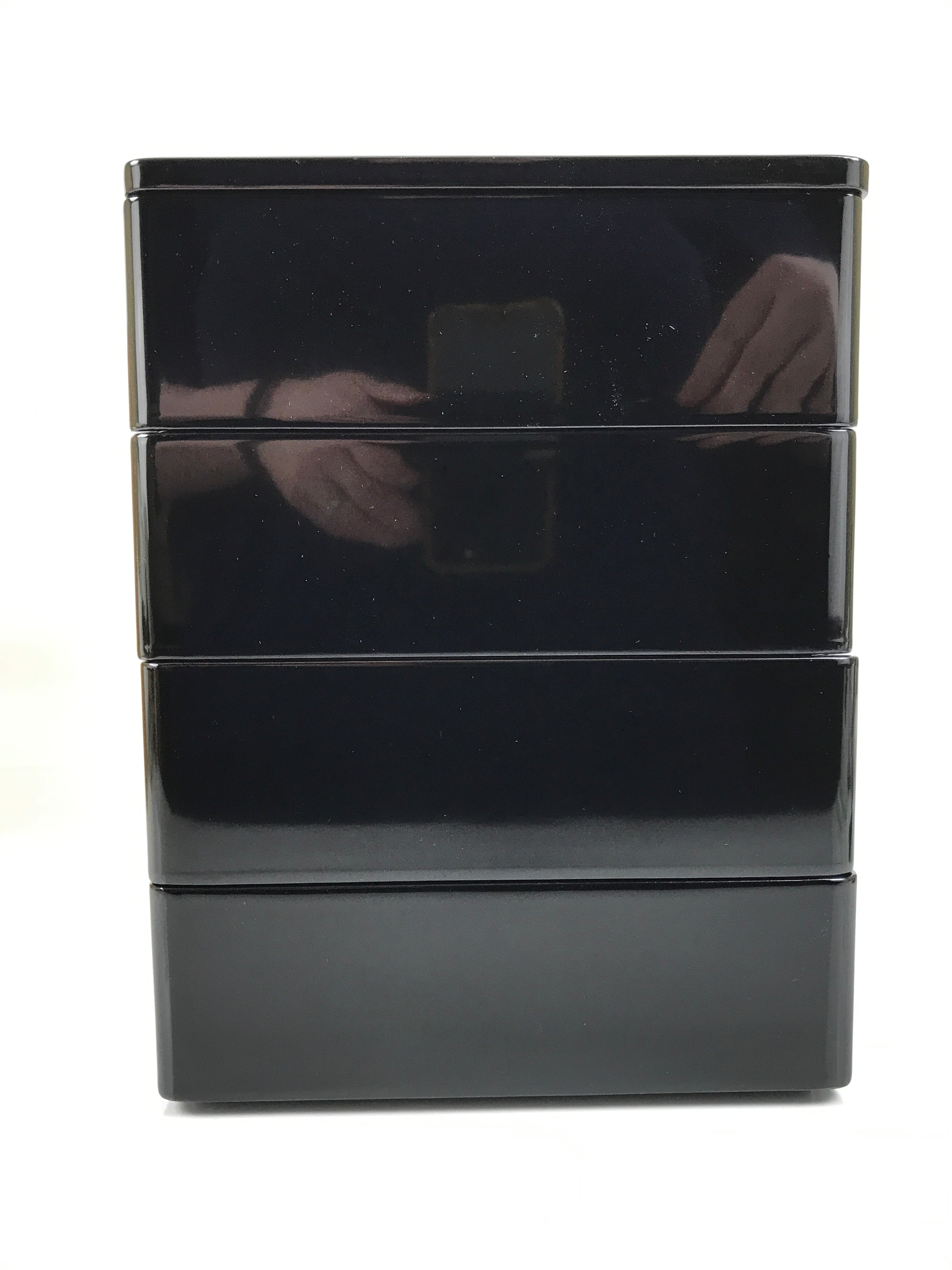 Japanese Lacquerware Lidded Bento Box 4 Tiers Wood Storage Box Black Red PX815-KT - Bento-chidorivintage.com