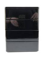 Japanese Lacquerware Lidded Bento Box 4 Tiers Wood Storage Box Black Red PX815-KT - Bento-chidorivintage.com