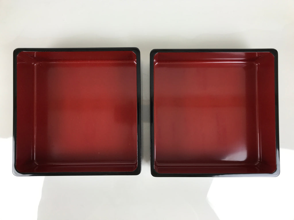 Japanese Lacquerware Lidded Bento Box 4 Tiers Wood Storage Box Black Red PX815-KT - Bento-chidorivintage.com