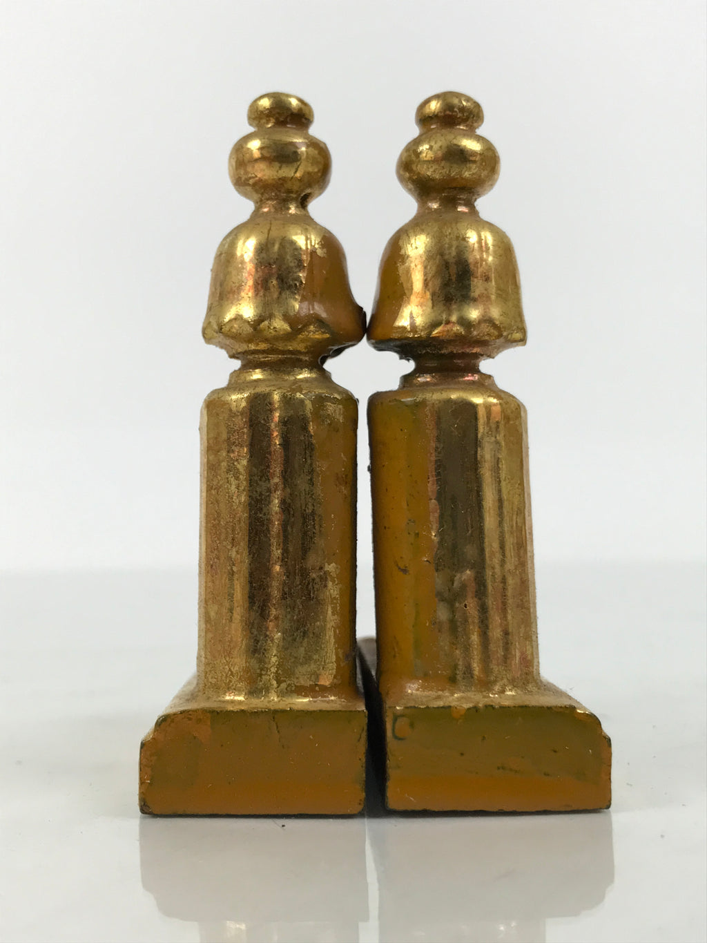 Japanese Buddhist Altar Wooden Kouran Railing Decorative Part Vtg 2pc Gold BP47-OT - Buddhist-chidorivintage.com