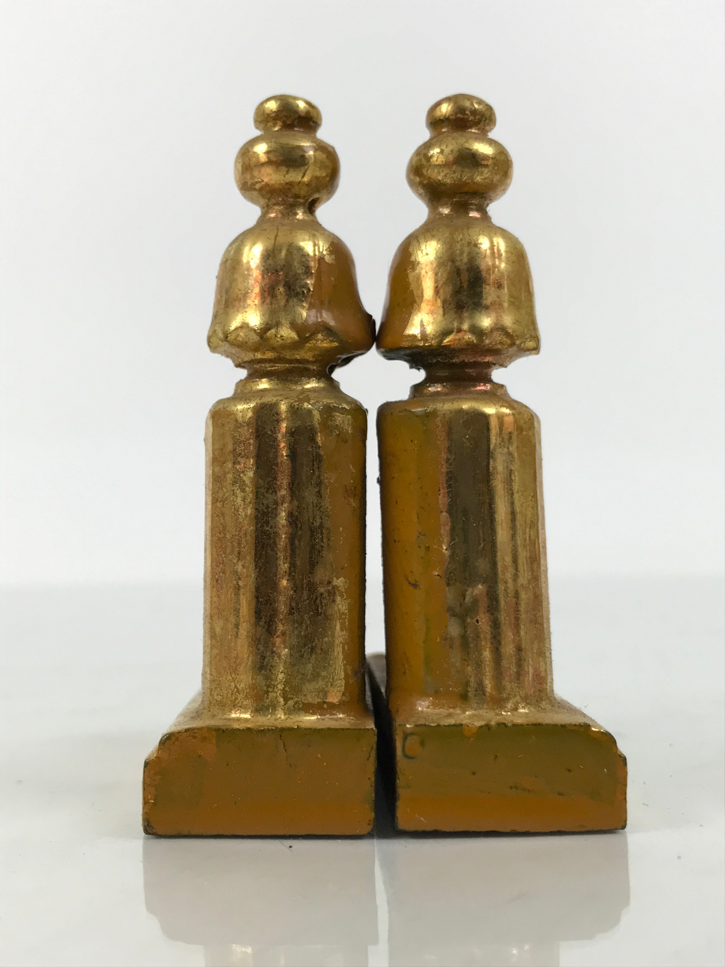Japanese Buddhist Altar Wooden Kouran Railing Decorative Part Vtg 2pc Gold BP47-OT - Buddhist-chidorivintage.com