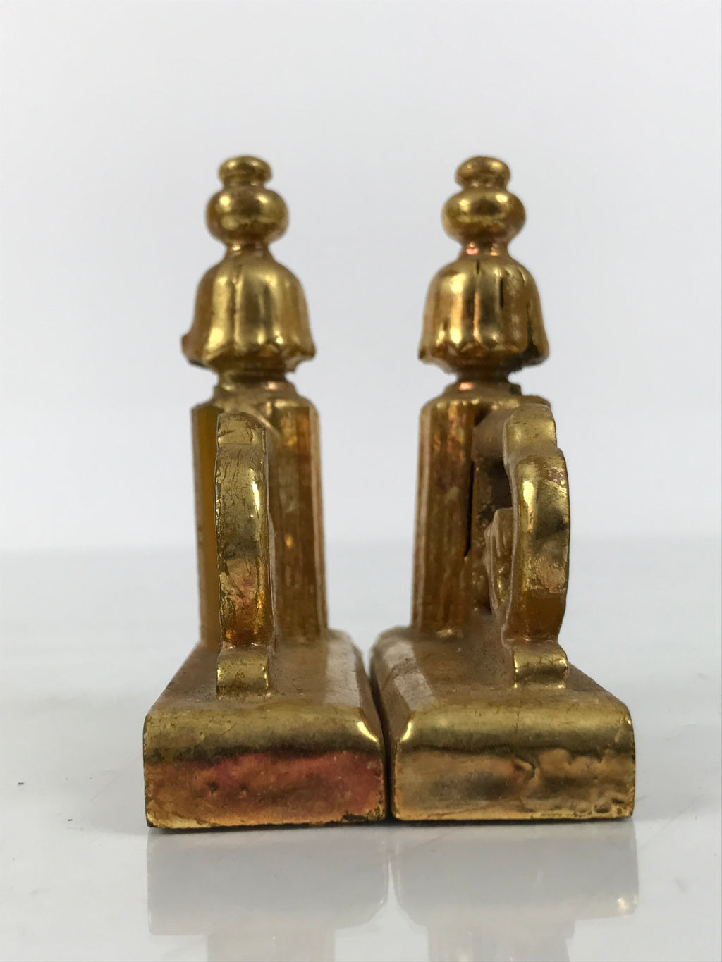 Japanese Buddhist Altar Wooden Kouran Railing Decorative Part Vtg 2pc Gold BP47-OT - Buddhist-chidorivintage.com