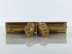 Japanese Buddhist Altar Wooden Kouran Railing Decorative Part Vtg 2pc Gold BP47-OT - Buddhist-chidorivintage.com
