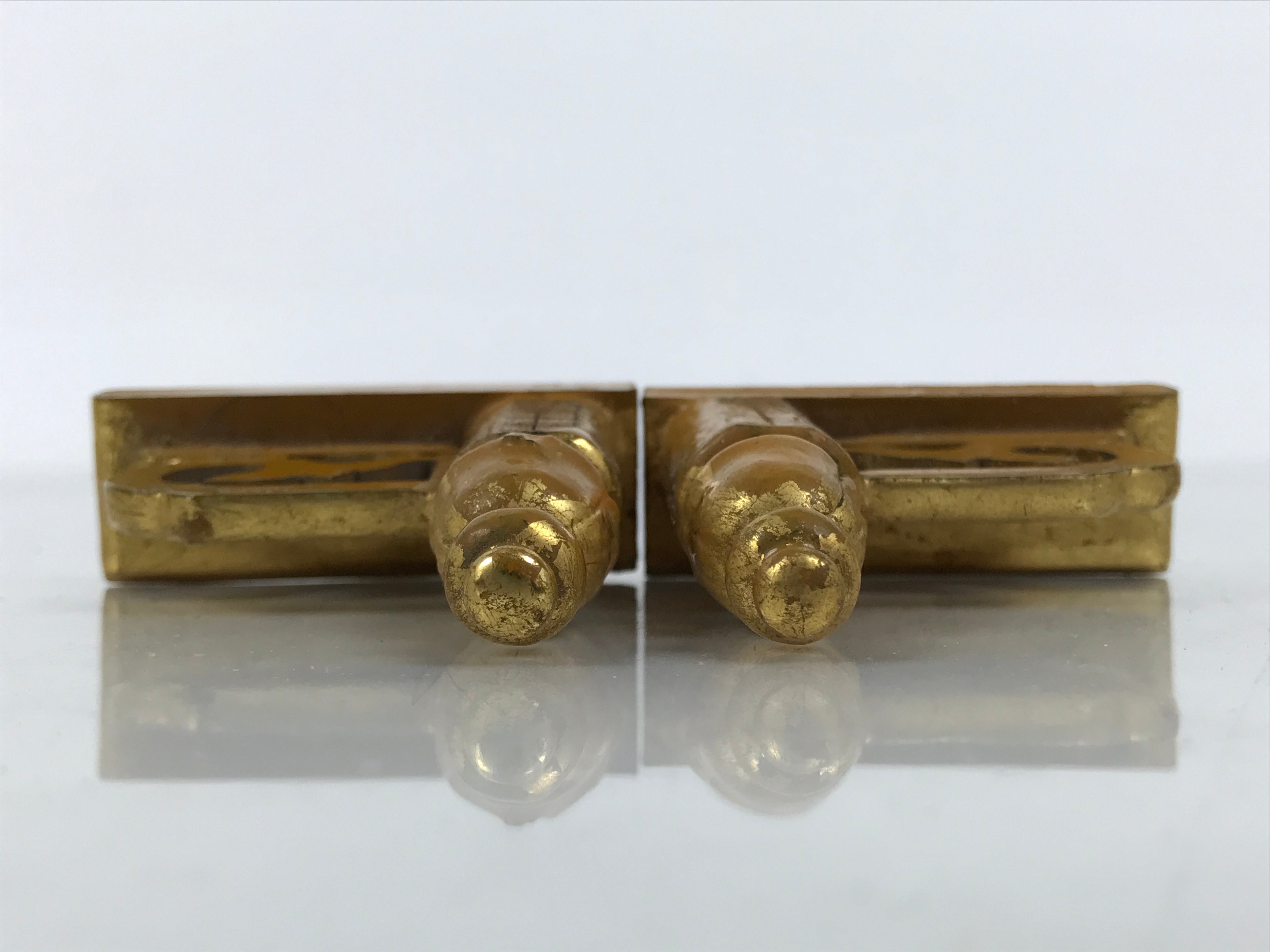 Japanese Buddhist Altar Wooden Kouran Railing Decorative Part Vtg 2pc Gold BP47-OT - Buddhist-chidorivintage.com