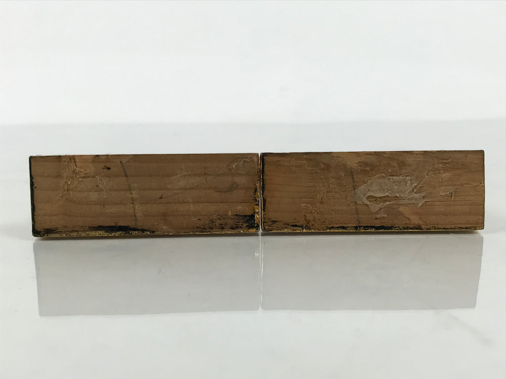 Japanese Buddhist Altar Wooden Kouran Railing Decorative Part Vtg 2pc Gold BP47-OT - Buddhist-chidorivintage.com