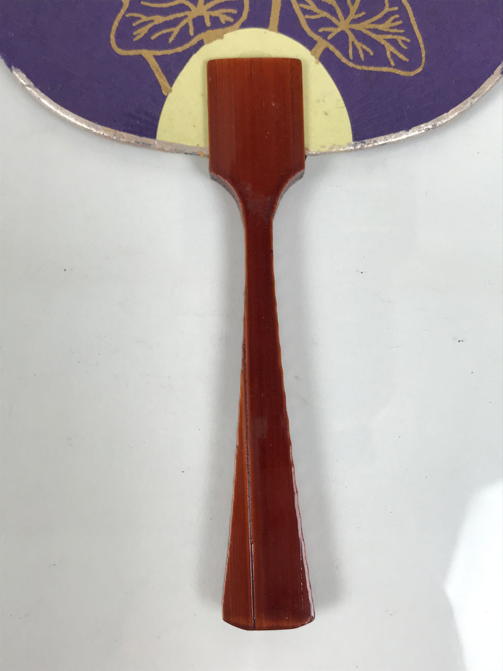 Japanese Buddhist Altar Paper Fan Uchiwa Vtg Candle Extinguisher Purple BT29-OT - Buddhist-chidorivintage.com