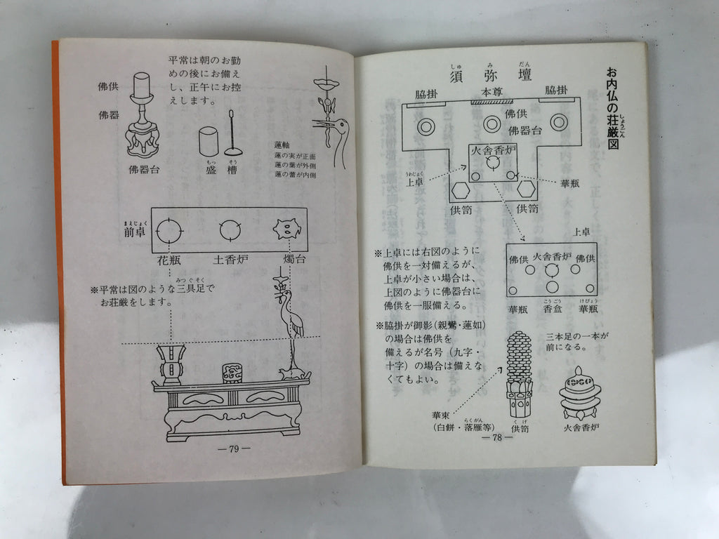 Japanese Buddhist Sutra Book Vtg Dobohosan Jodo Shinshu Otani Orange Paper BT14-OT - Buddhist-chidorivintage.com