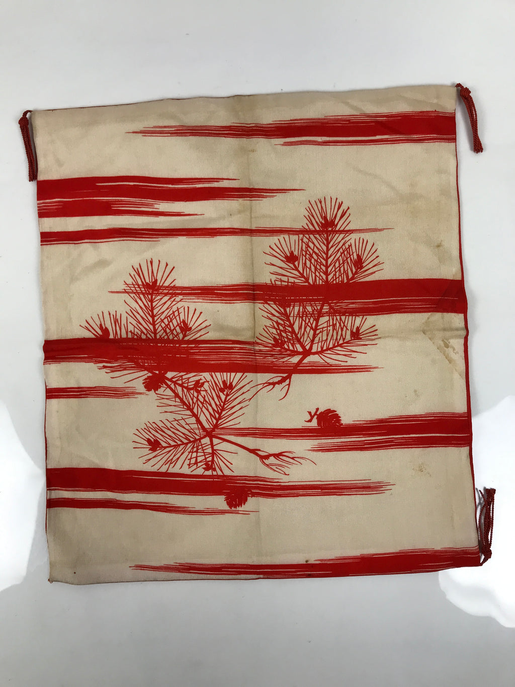 Japanese Fukusa Gift Envelope Silk Cover Vtg Crane Tsuru Wedding Birth Red BT21-TX - Other-chidorivintage.com