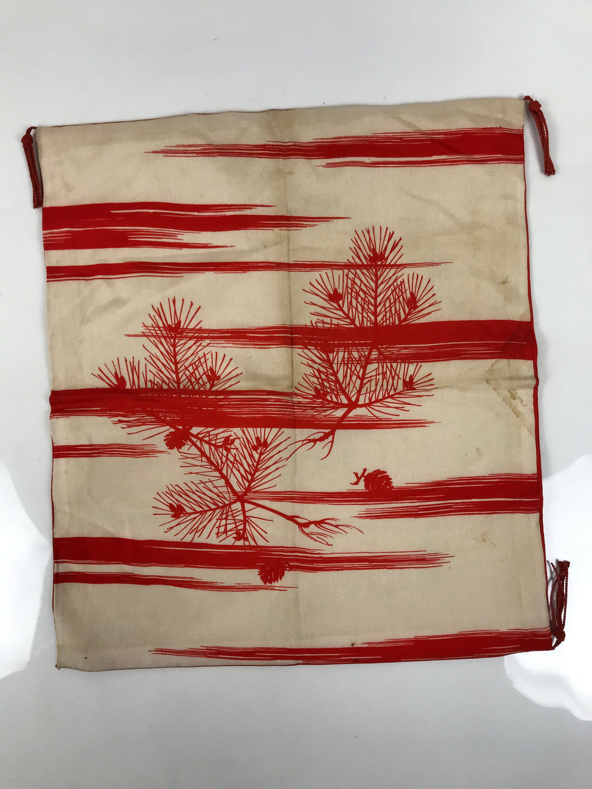 Japanese Fukusa Gift Envelope Silk Cover Vtg Crane Tsuru Wedding Birth Red BT21-TX - Other-chidorivintage.com