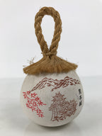 Japanese Clay Bell Dorei Vtg Tsuchi-Suzu Amulet Kumamoto Castle White DR689-AD - Dorei-chidorivintage.com
