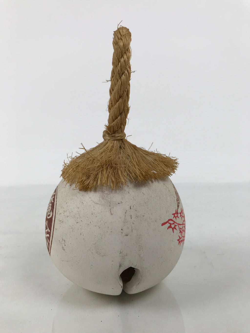 Japanese Clay Bell Dorei Vtg Tsuchi-Suzu Amulet Kumamoto Castle White DR689-AD - Dorei-chidorivintage.com