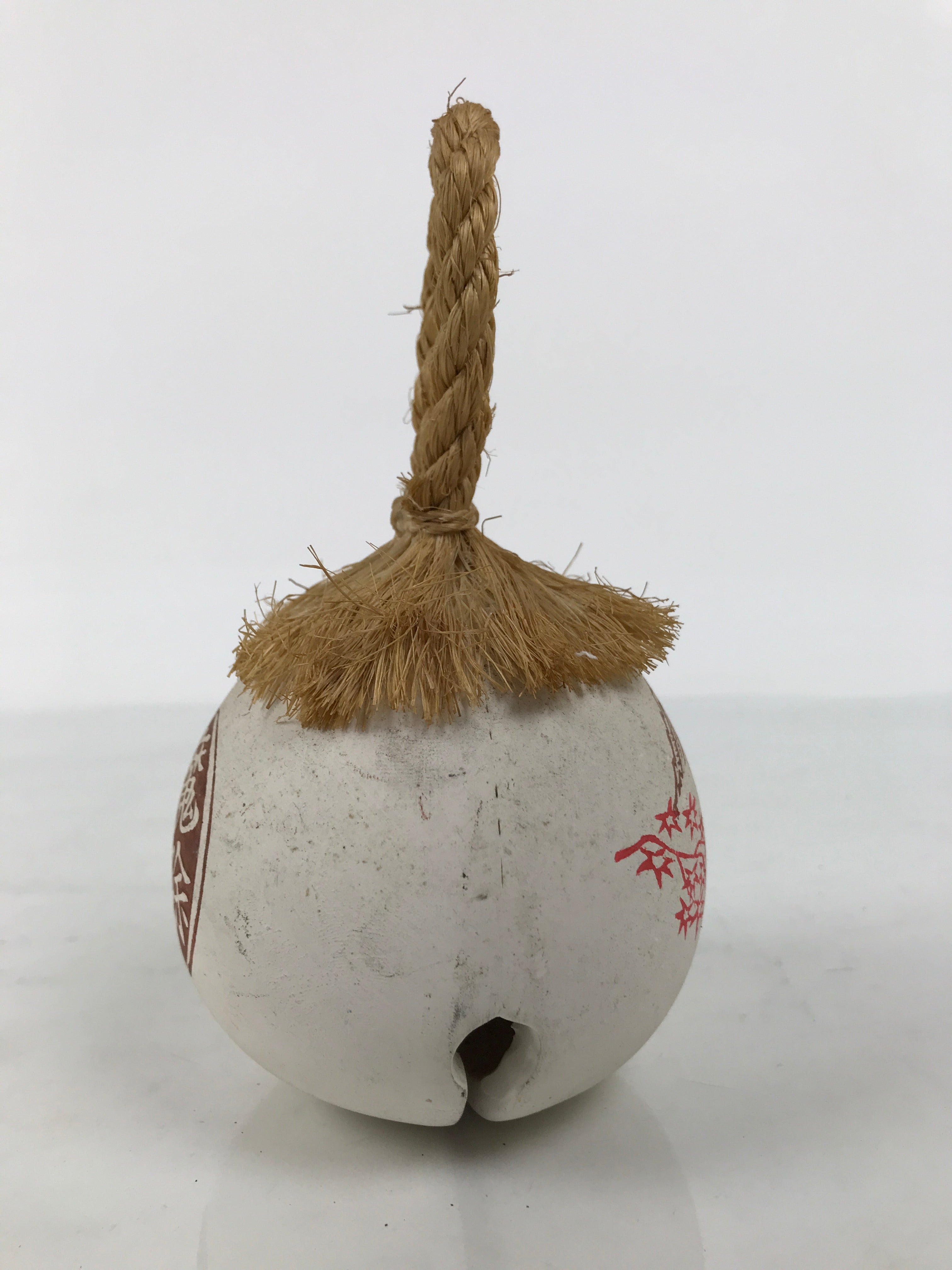 Japanese Clay Bell Dorei Vtg Tsuchi-Suzu Amulet Kumamoto Castle White DR689-AD - Dorei-chidorivintage.com